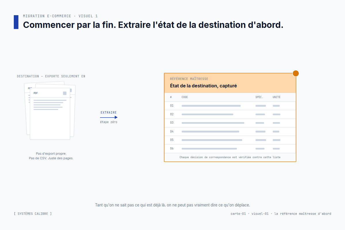 La référence maître en premier – extraction de l'état actuel du système de destination à partir de PDF avant toute transformation